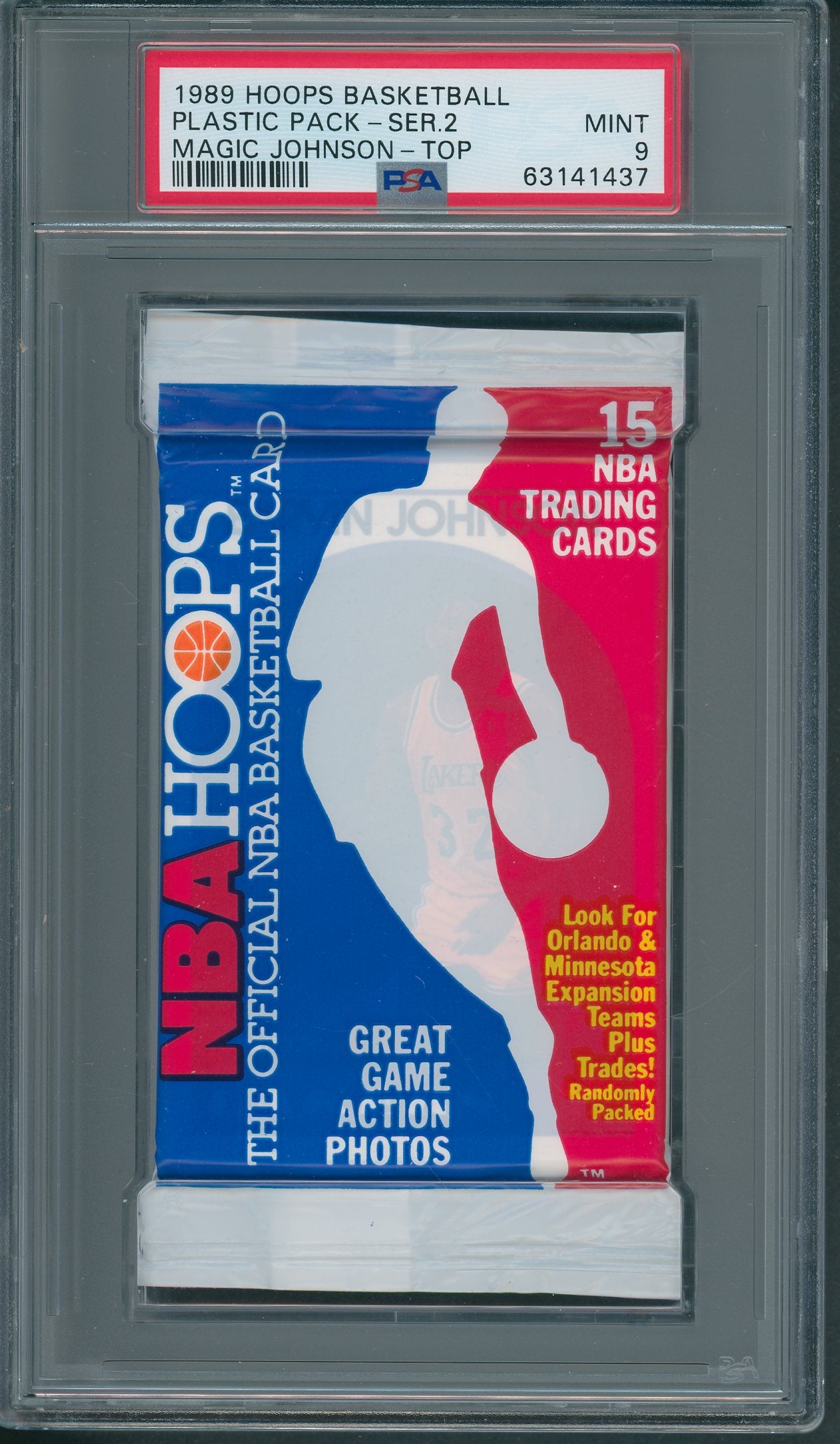 1989 1989/90 Hoops Basketball Unopened Series 2 Pack PSA 9 Magic Top *1437