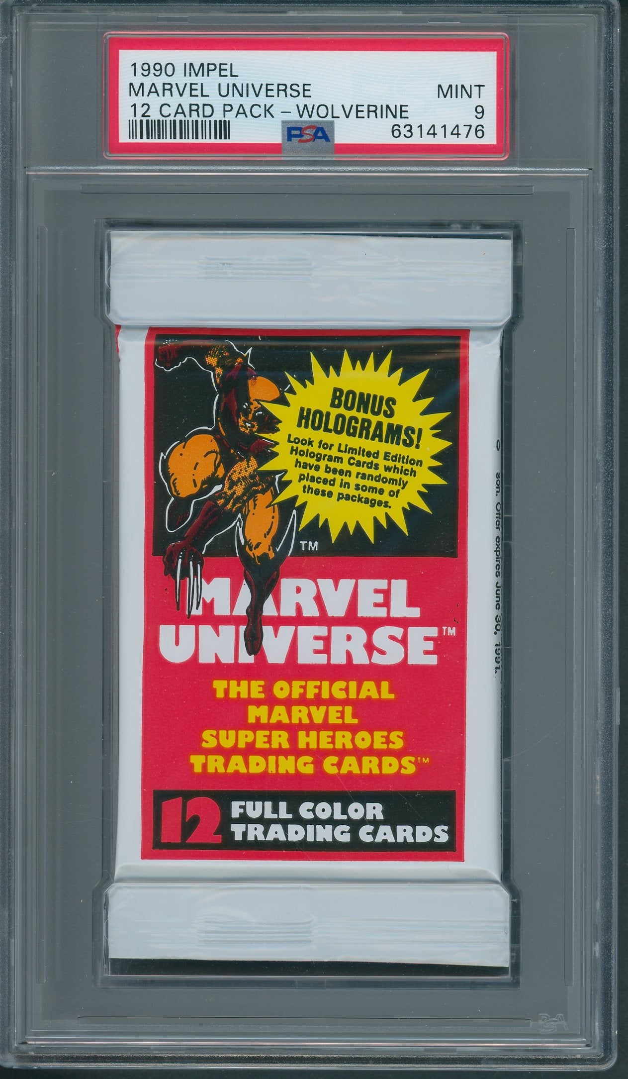 1990 Impel Marvel Universe Unopened Series 1 Pack Wolverine PSA 9