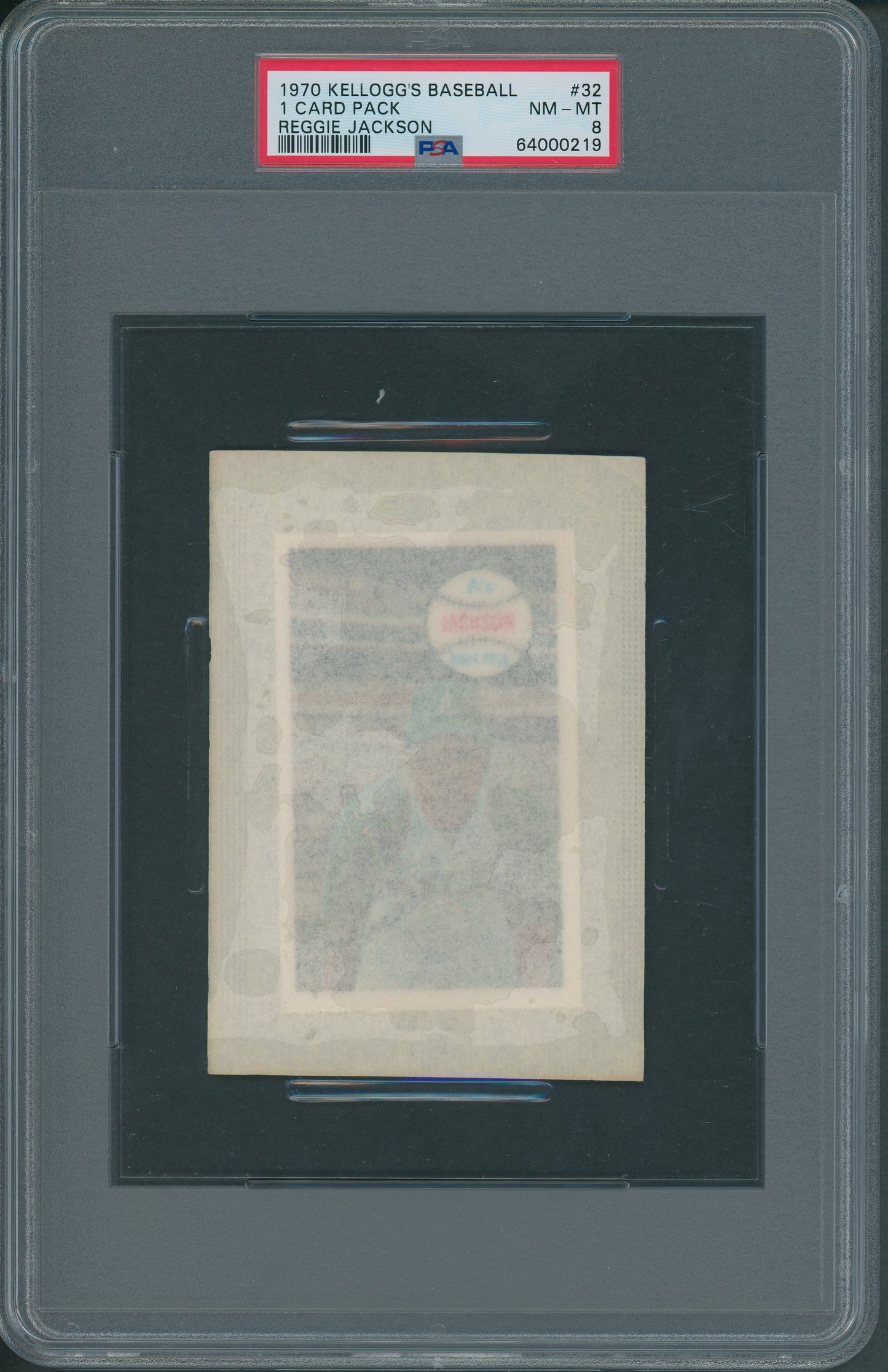 1970 Kellogg's Baseball Unopened (1) Card Pack PSA 8 Reggie Jackson *0219
