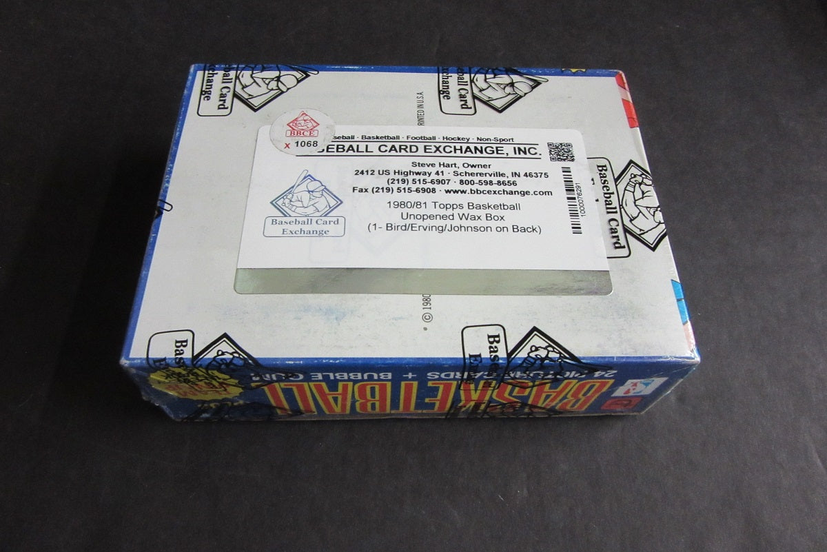 1980/81 Topps Basketball Unopened Wax Box (Bird/Erving/Johnson) (BBCE) (X1068)