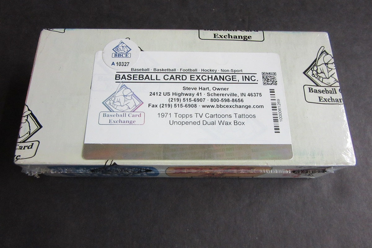 1971 Topps TV Cartoons Tattoos Dual Unopened Wax Box (BBCE)