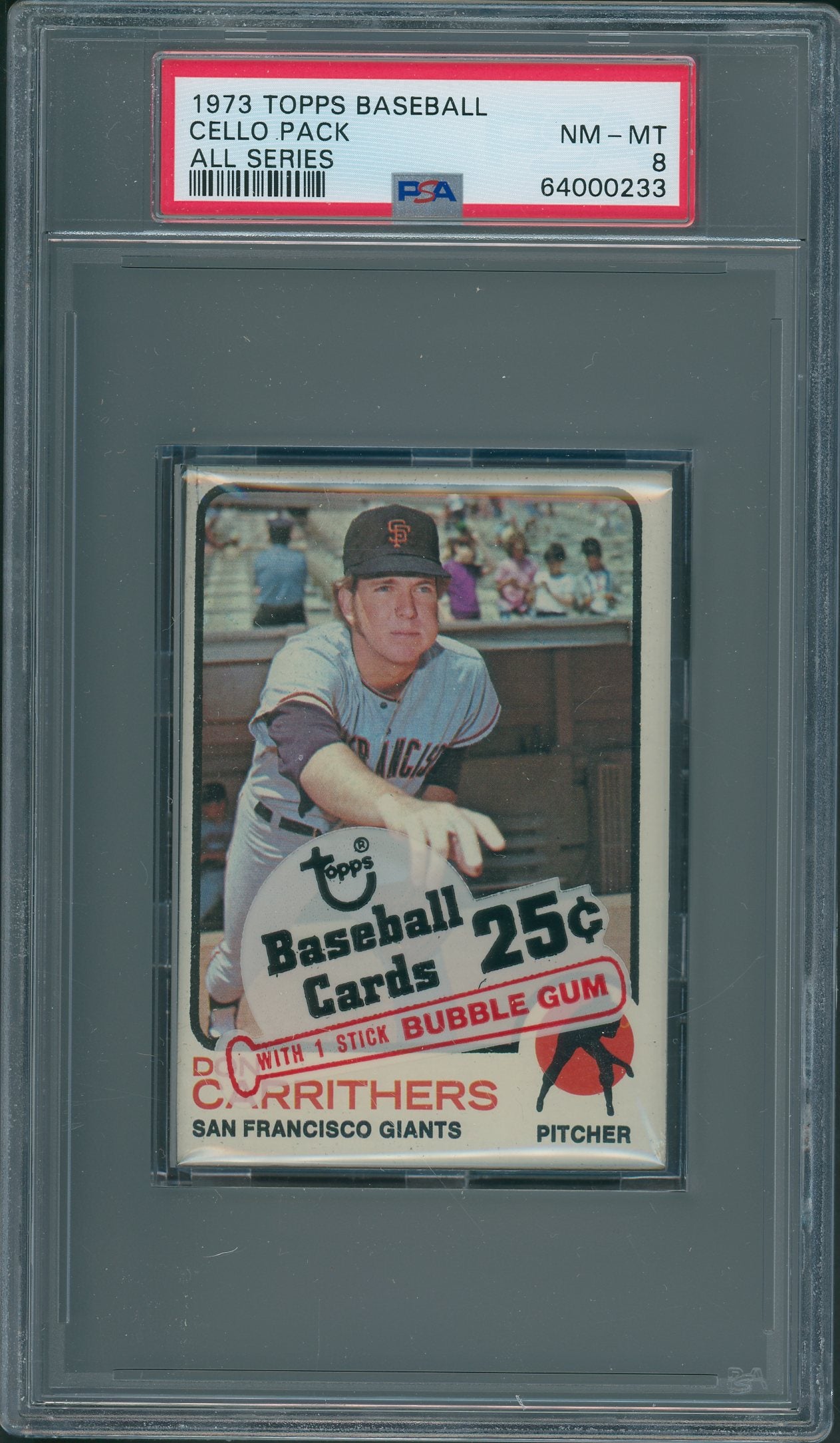 1973 Topps Baseball Unopened All Series Cello Pack PSA 8 *0233