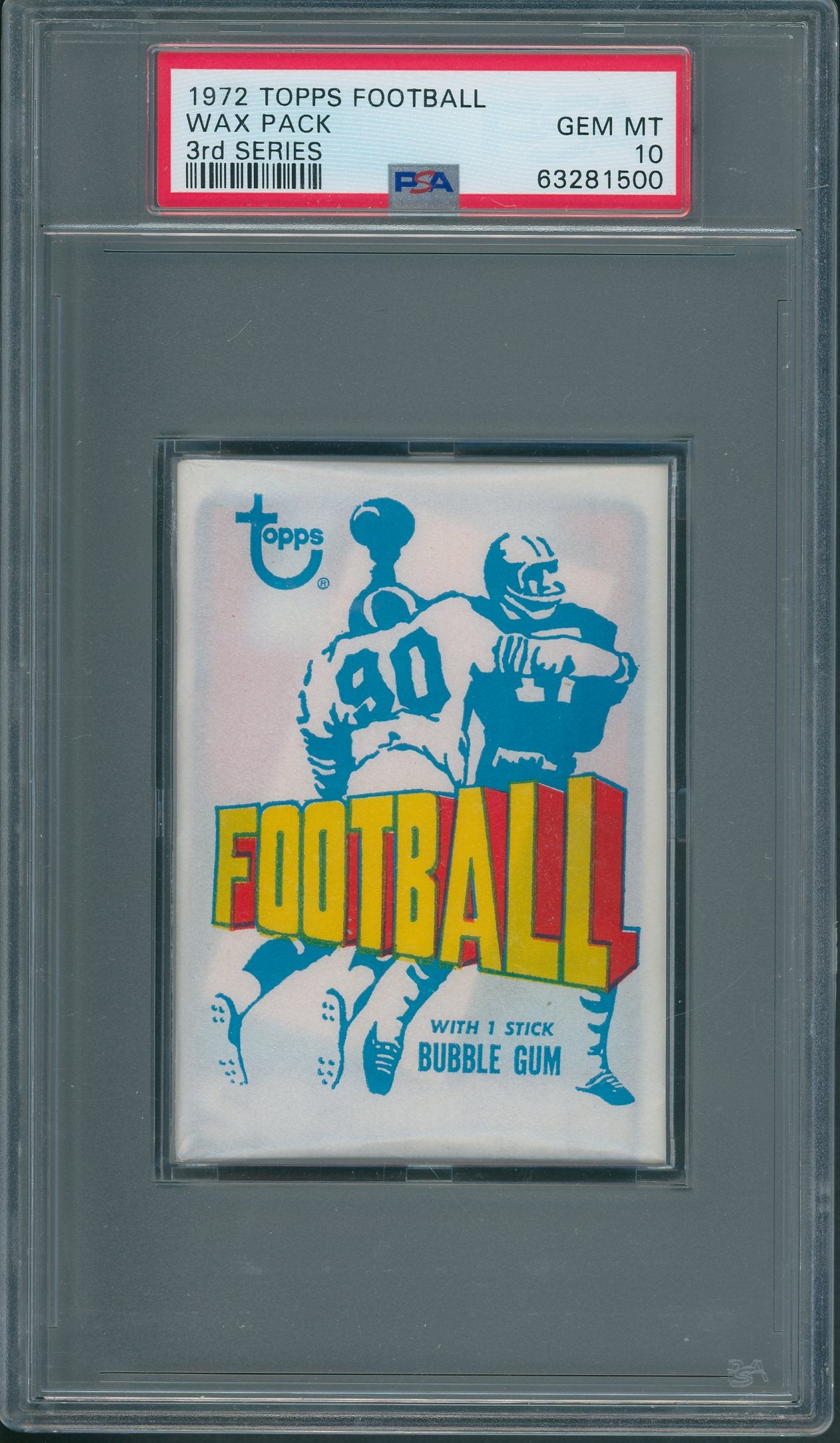 1972 Topps Football Unopened 3rd Series Wax Pack PSA 10 *1500