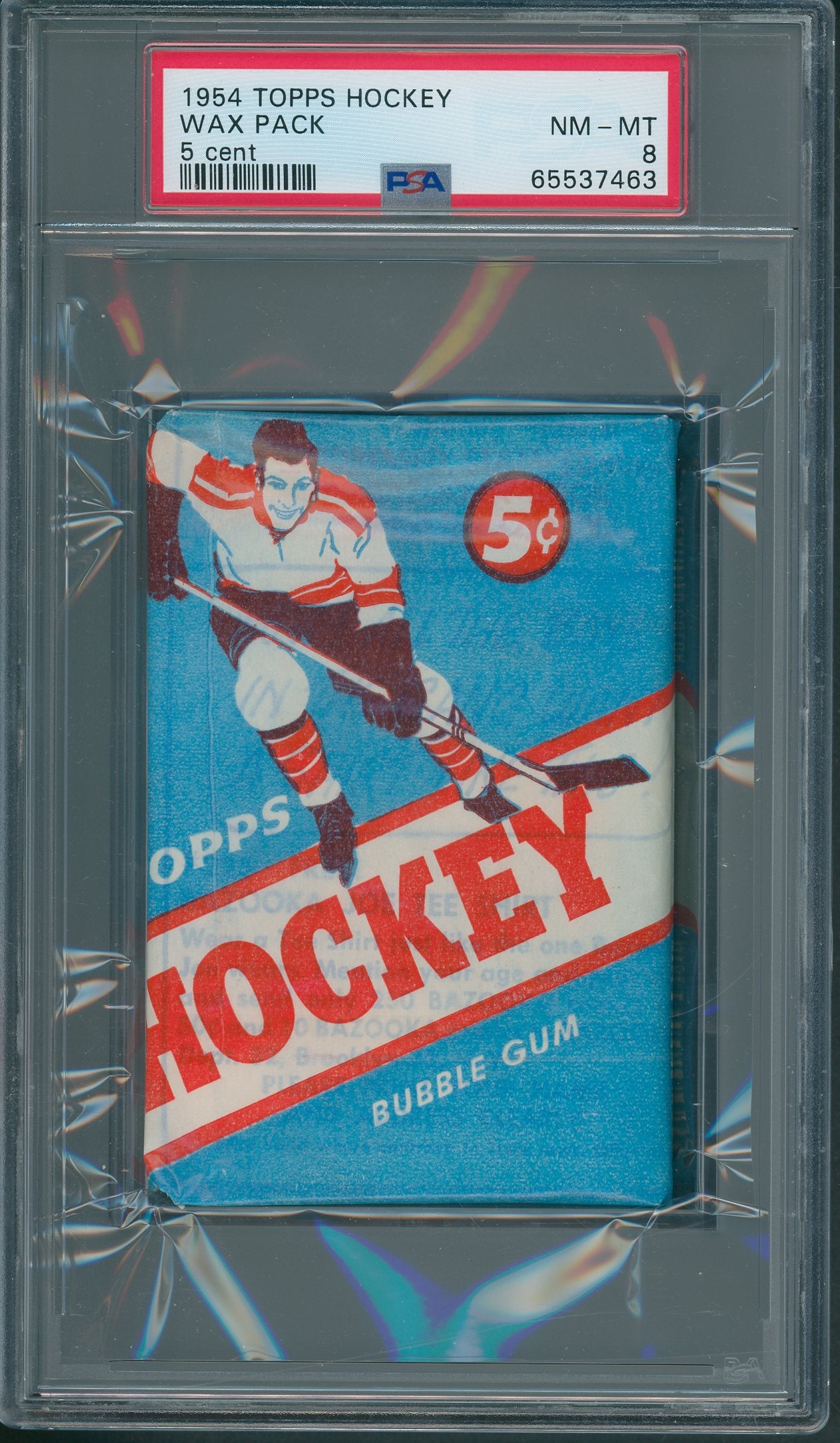 1954 1954/55 Topps Hockey Unopened Wax Pack PSA 8 *7463