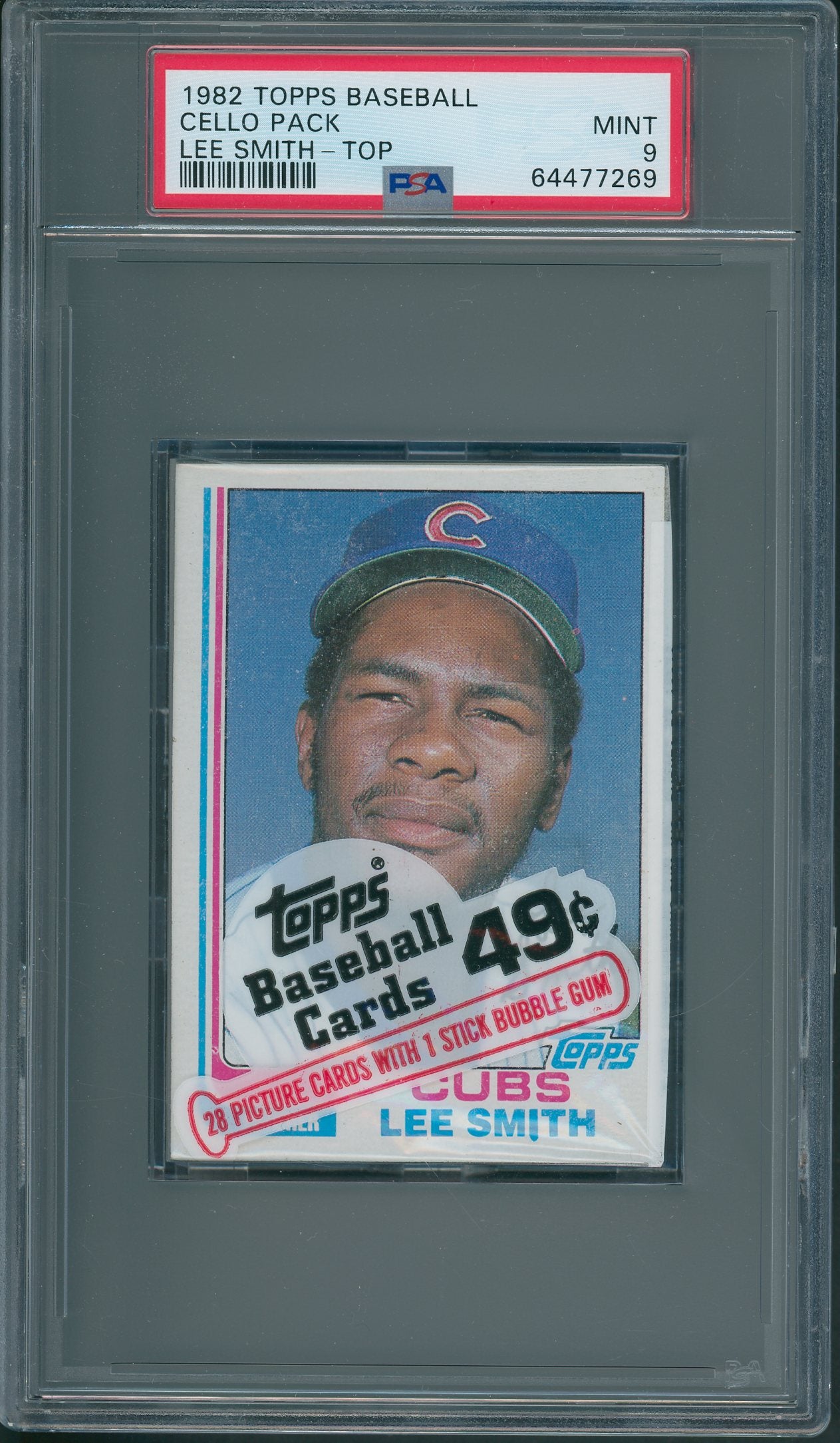 1982 Topps Baseball Unopened Cello Pack PSA 9 Lee Smith Top *7269