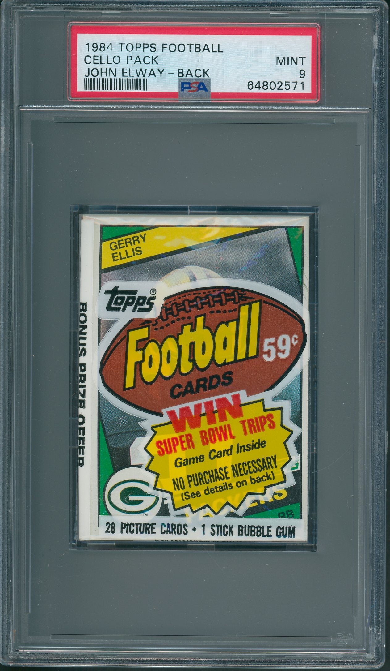 1984 Topps Football Cello Pack John Elway (B) PSA 9 *2571