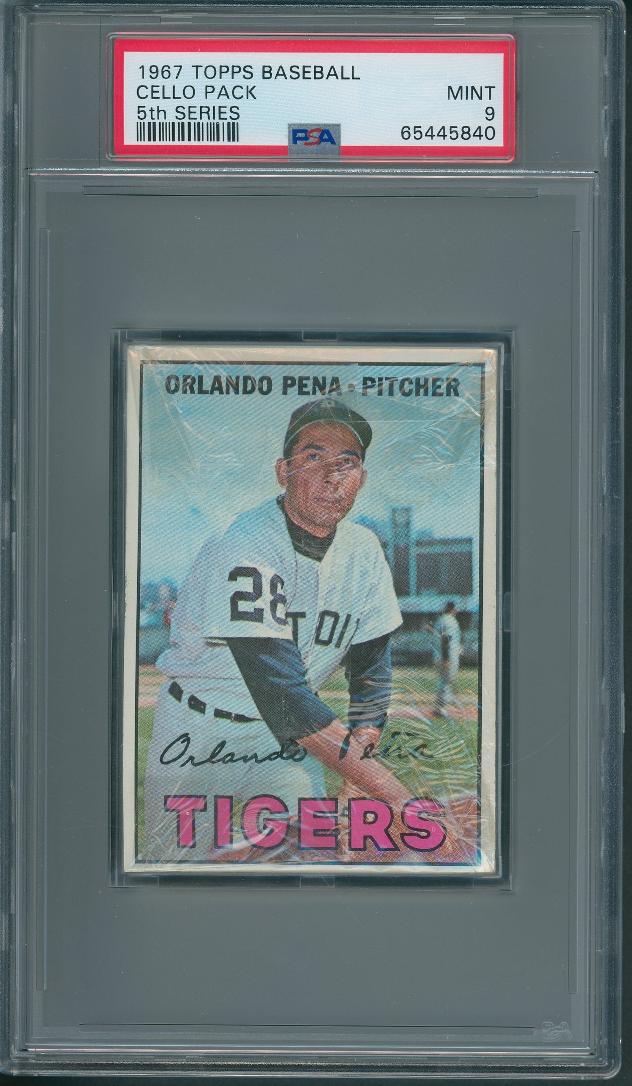 1967 Topps Baseball Unopened 5th Series Cello Pack PSA 9 *5840
