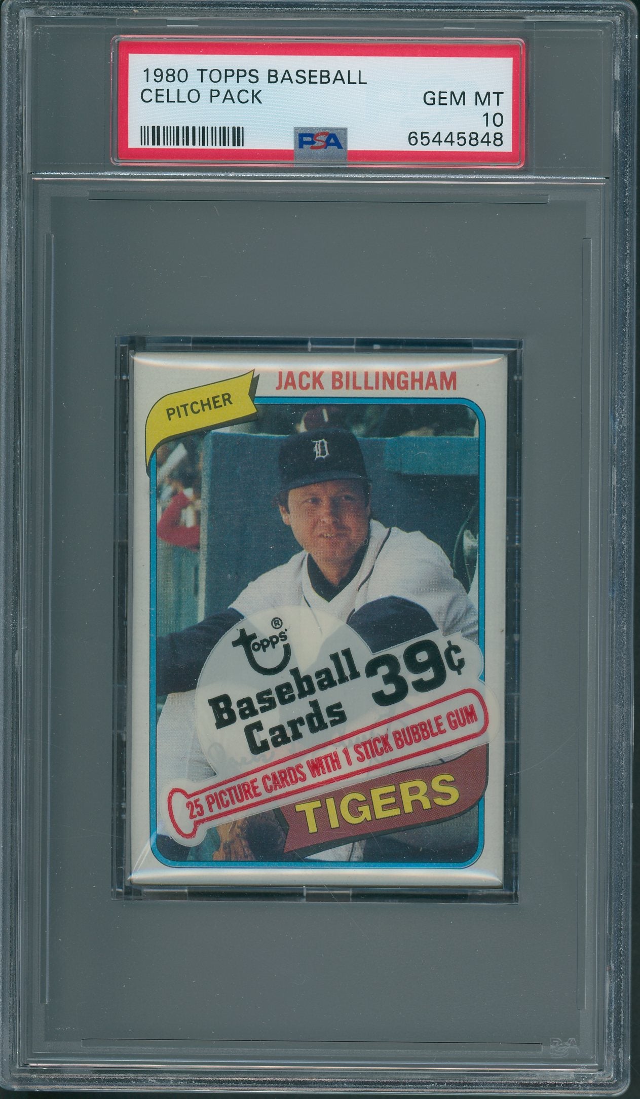 1980 Topps Baseball Unopened Cello Pack PSA 10 *5848