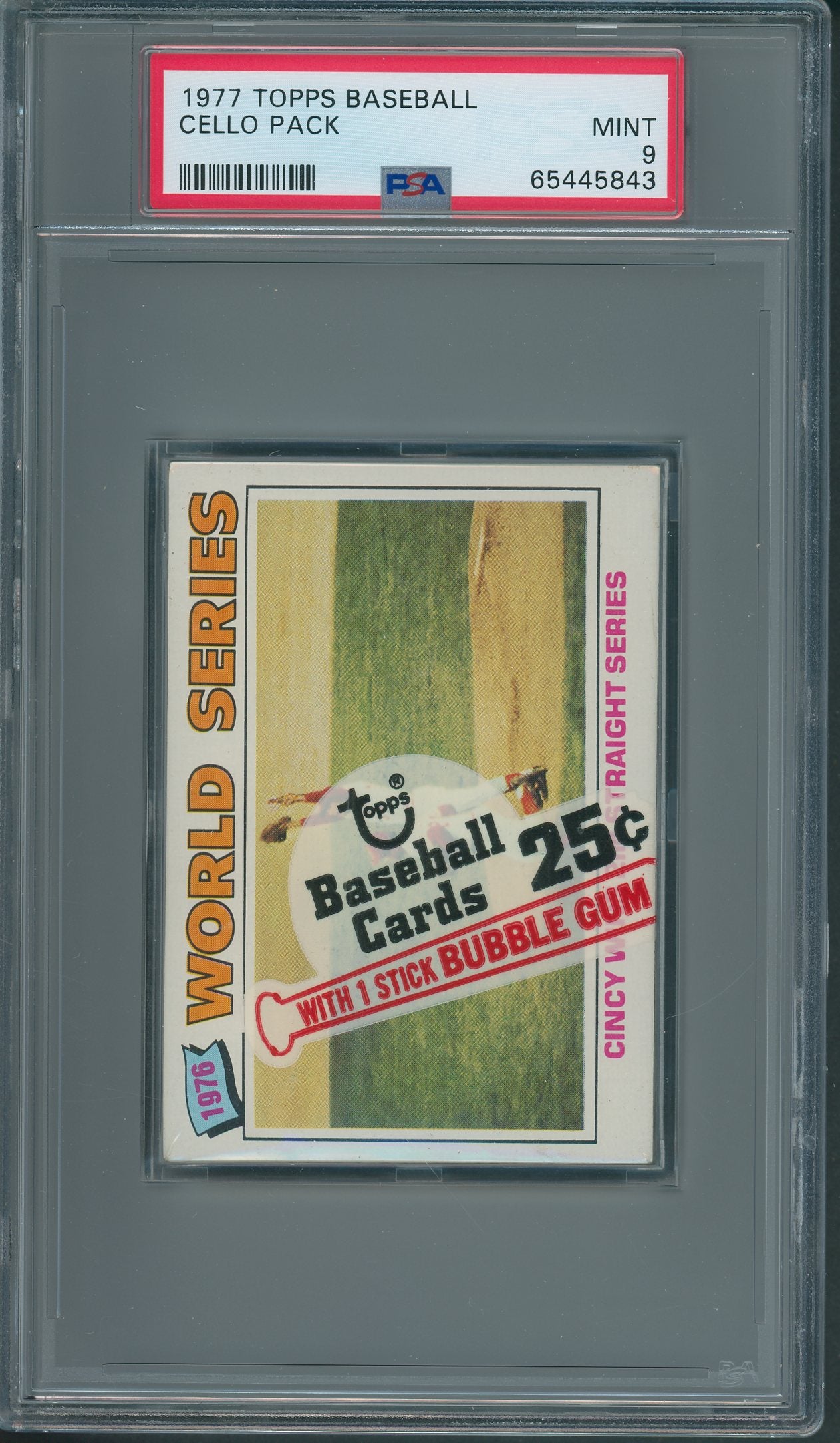 1977 Topps Baseball Unopened Cello Pack PSA 9 *5843