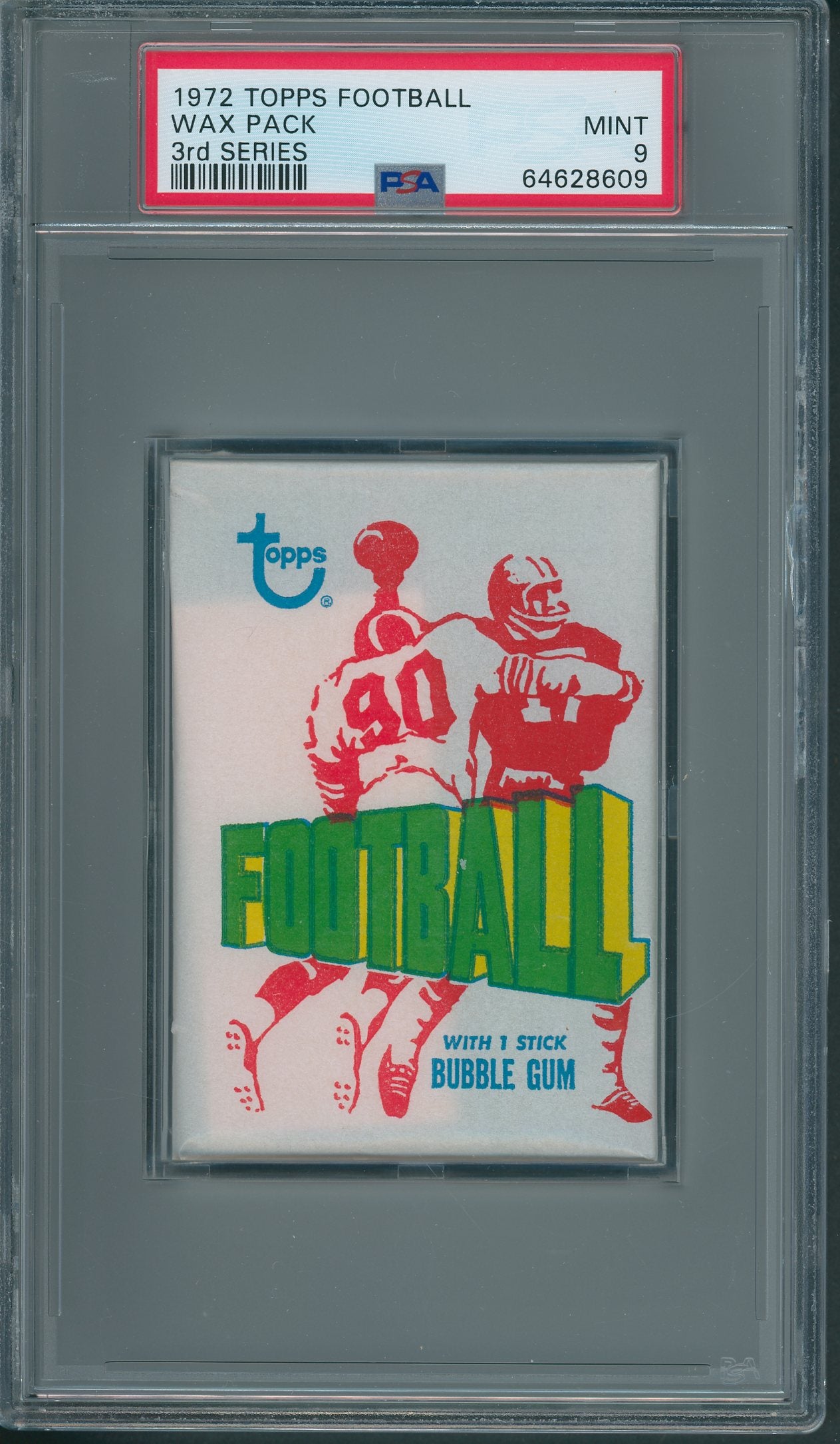 1972 Topps Football Unopened 3rd Series Wax Pack PSA 9 *8609