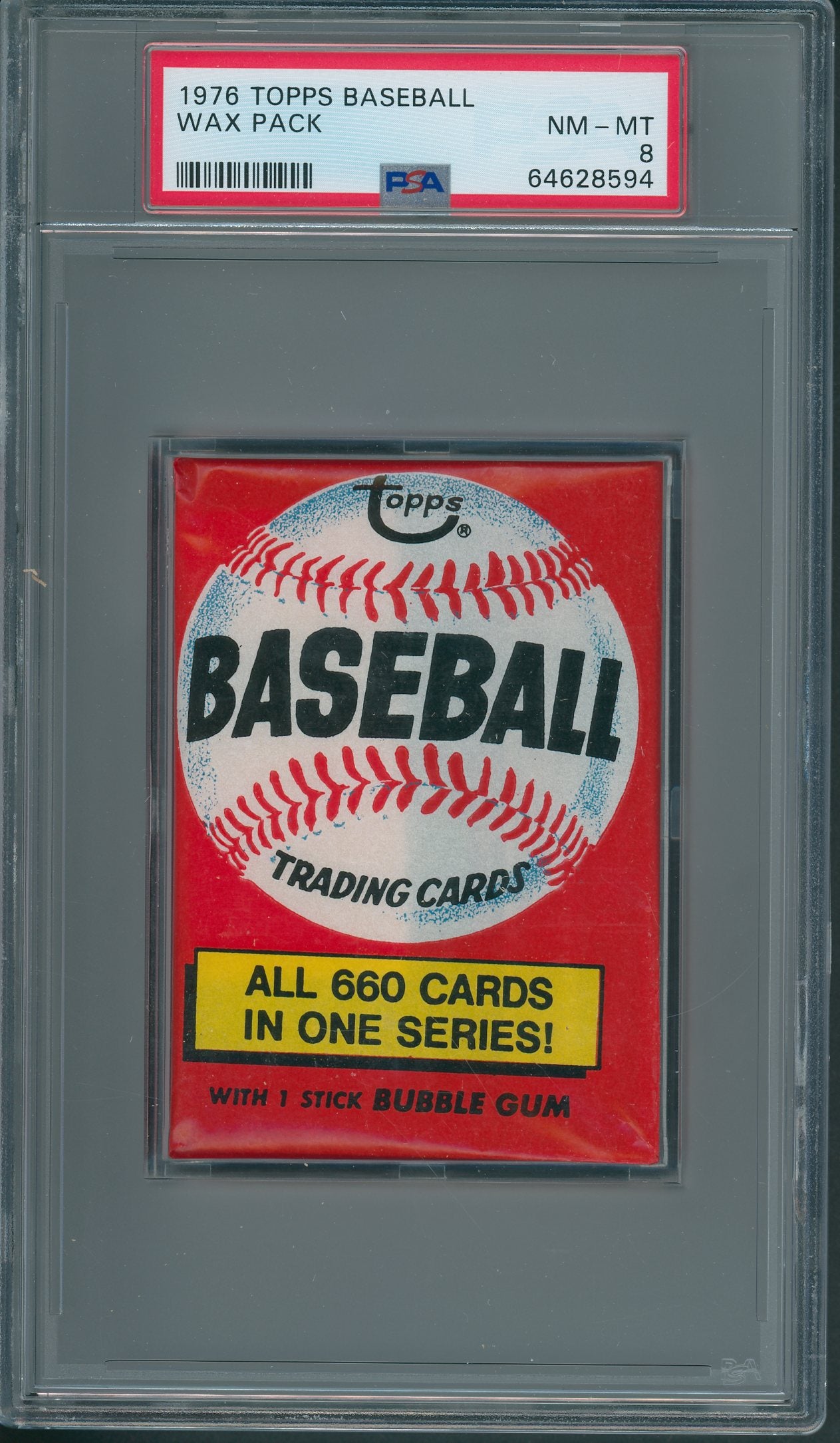 1976 Topps Baseball Unopened Wax Pack PSA 8 *8594
