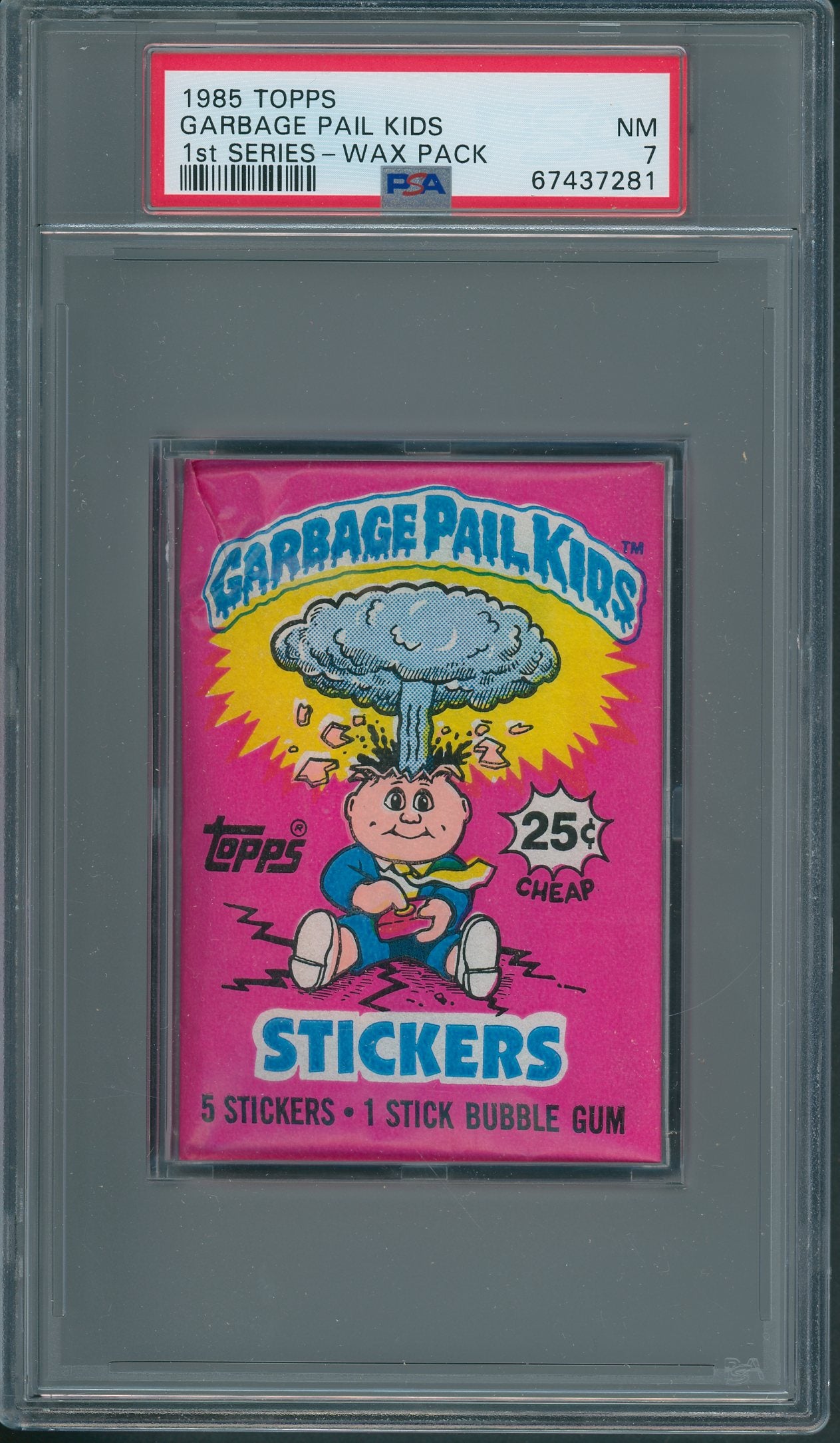 1985 Topps Garbage Pail Kids Unopened 1st Series Wax Pack PSA 7 (w/ price)