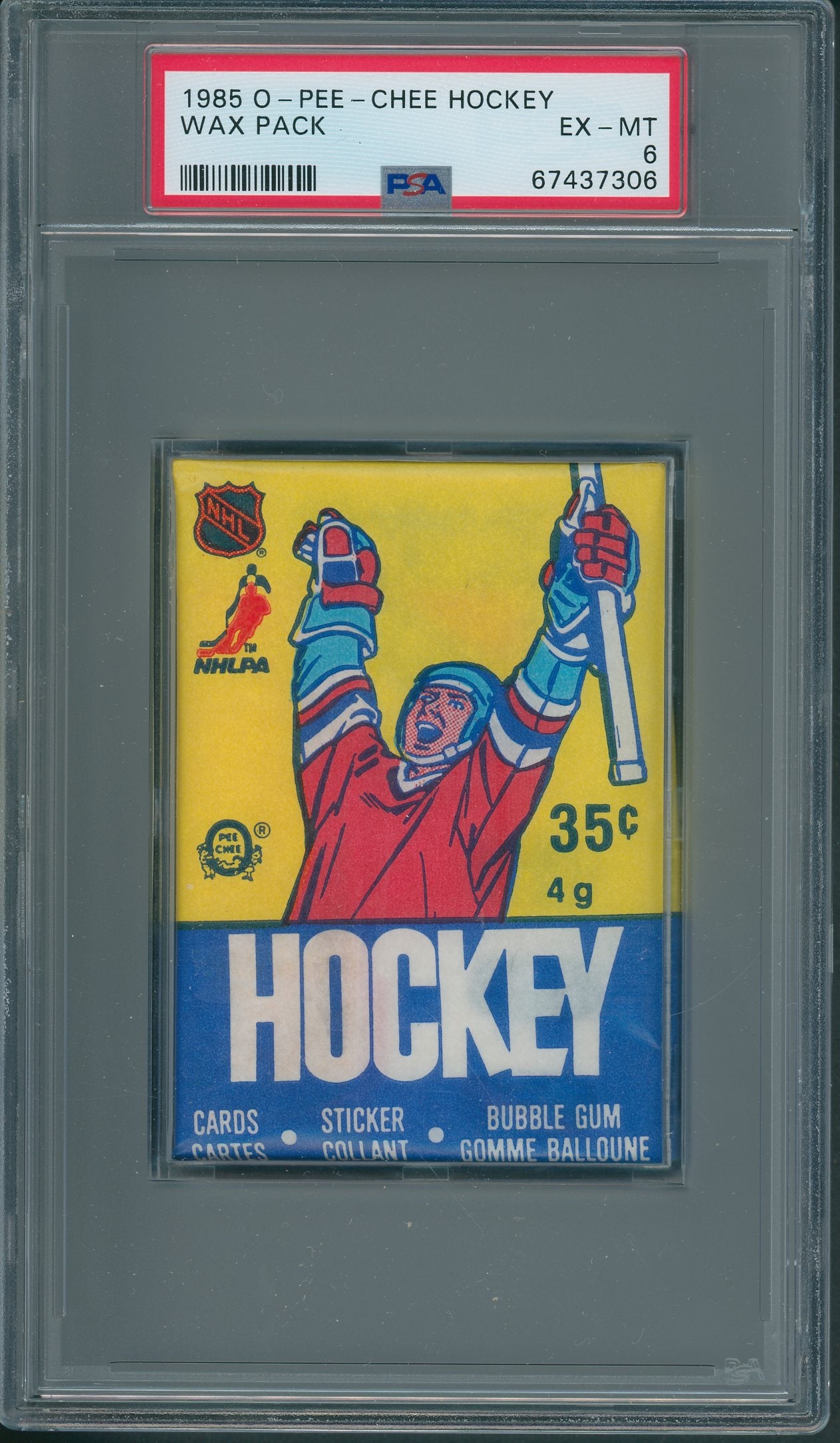 1985 1985/86 OPC O-Pee-Chee Hockey Unopened Wax Pack PSA 6