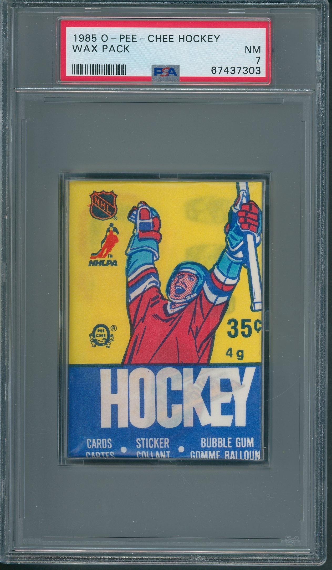 1985 1985/86 OPC O-Pee-Chee Hockey Unopened Wax Pack PSA 7
