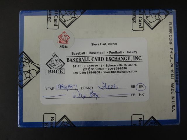 1986/87 Fleer Basketball Unopened Wax Box (BBCE)
