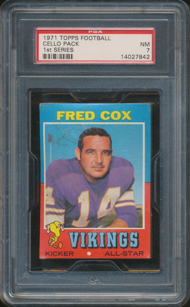 1971 Topps Football Unopened 1st Series Cello Pack PSA 7