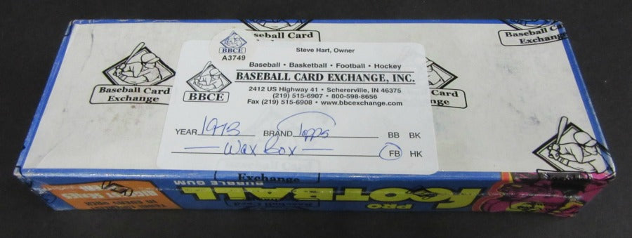 1973 Topps Football Unopened Wax Box (1972 wrappers) (BBCE)