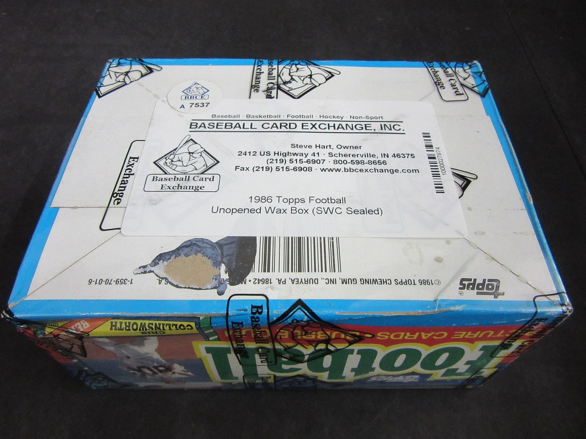 1986 Topps Football Unopened Wax Box (SWC) (BBCE) (X-Out)