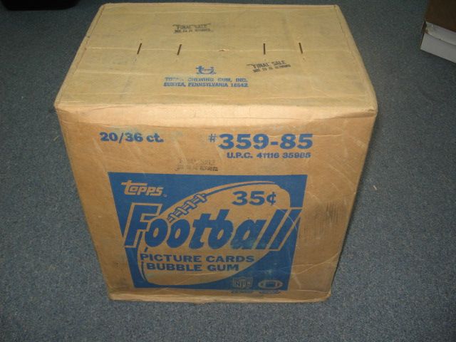 1985 Topps Football Unopened Wax Case (20 Box) (Sealed)