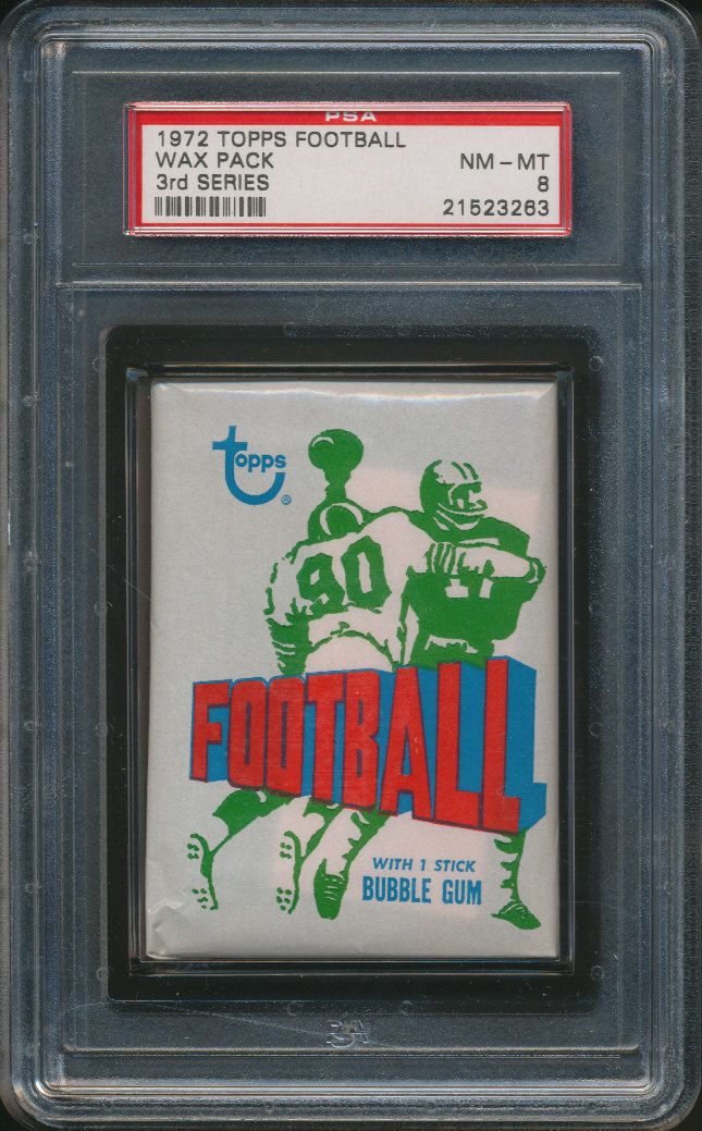 1972 Topps Football Unopened Series 3 Wax Pack PSA 8