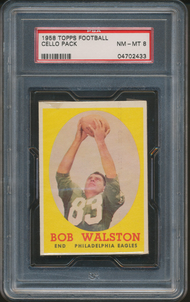 1958 Topps Football Unopened Cello Pack PSA 8