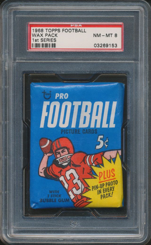 1968 Topps Football Unopened Series 1 Wax Pack PSA 8