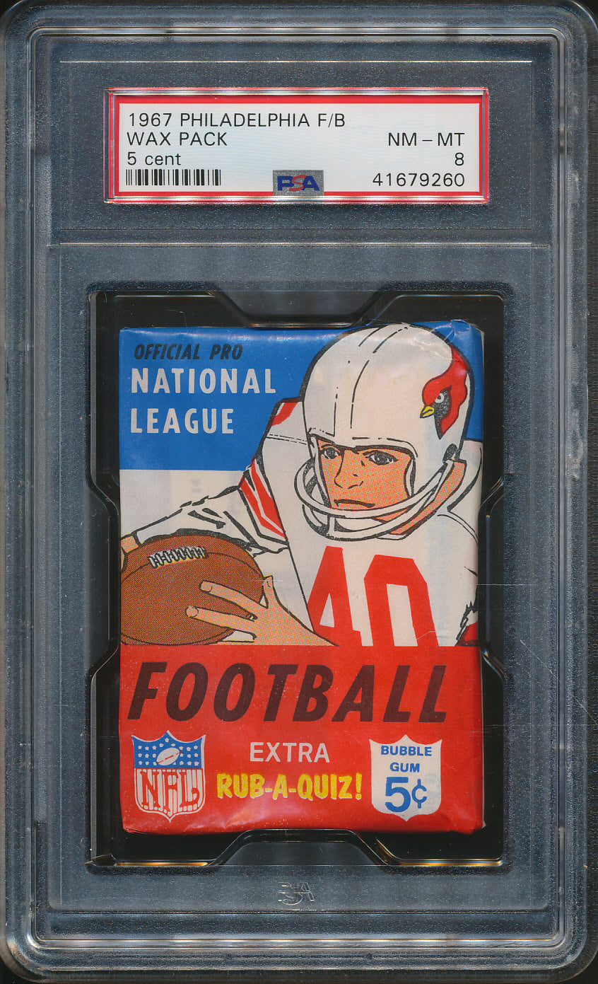 1967 Philadelphia Football Unopened Wax Pack PSA 8