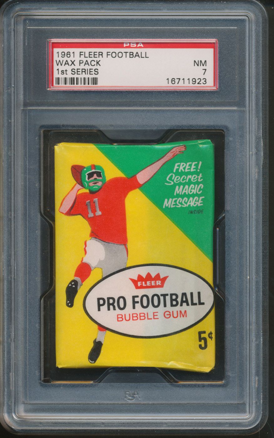 1961 Fleer Football Unopened Series 1 Wax Pack PSA 7