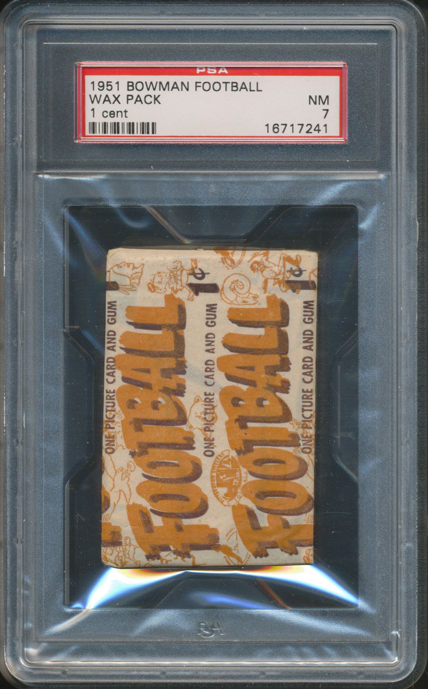 1951 Bowman Football Unopened 1 Cent Wax Pack PSA 7