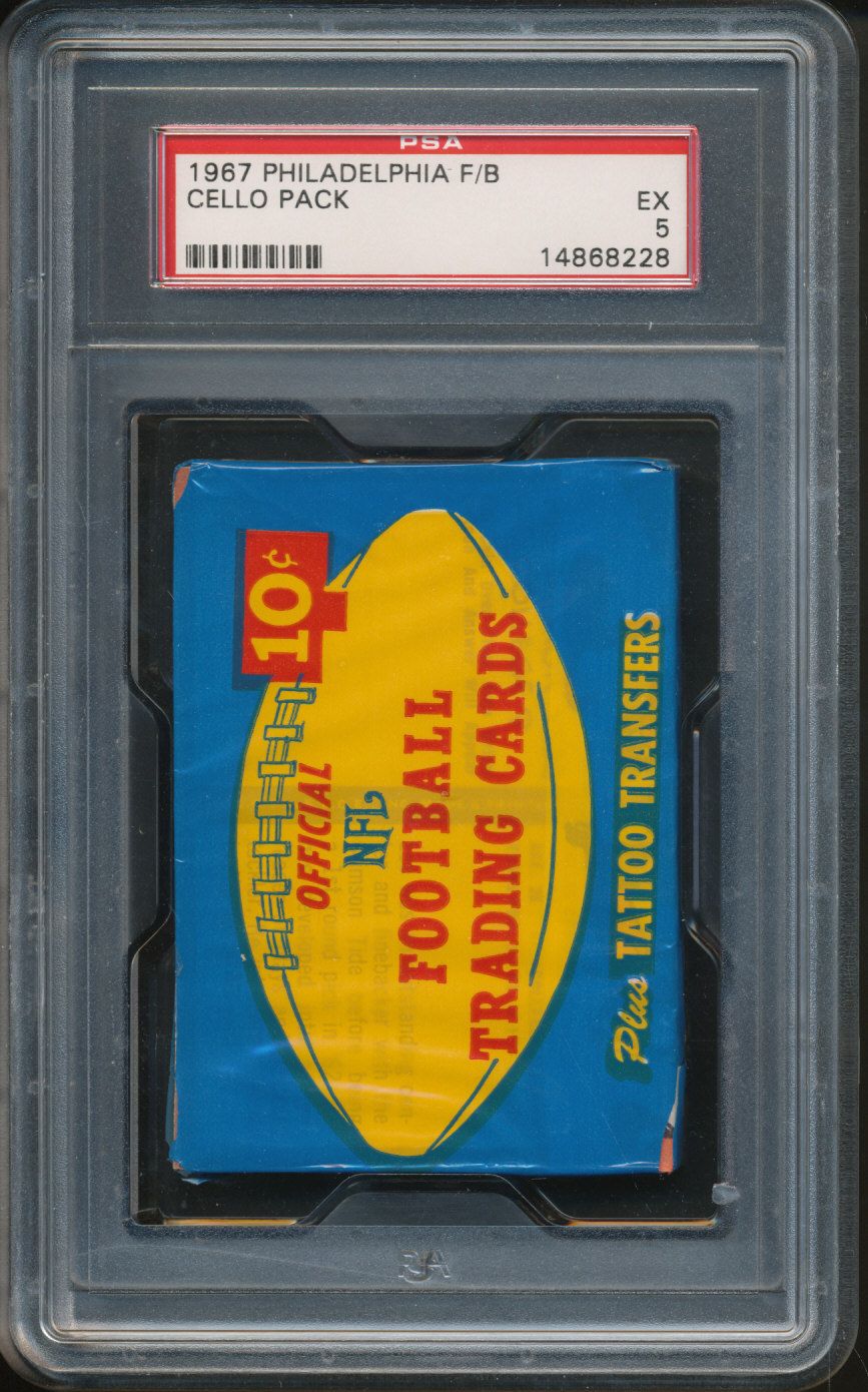 1967 Philadelphia Football Unopened Cello Pack PSA 5