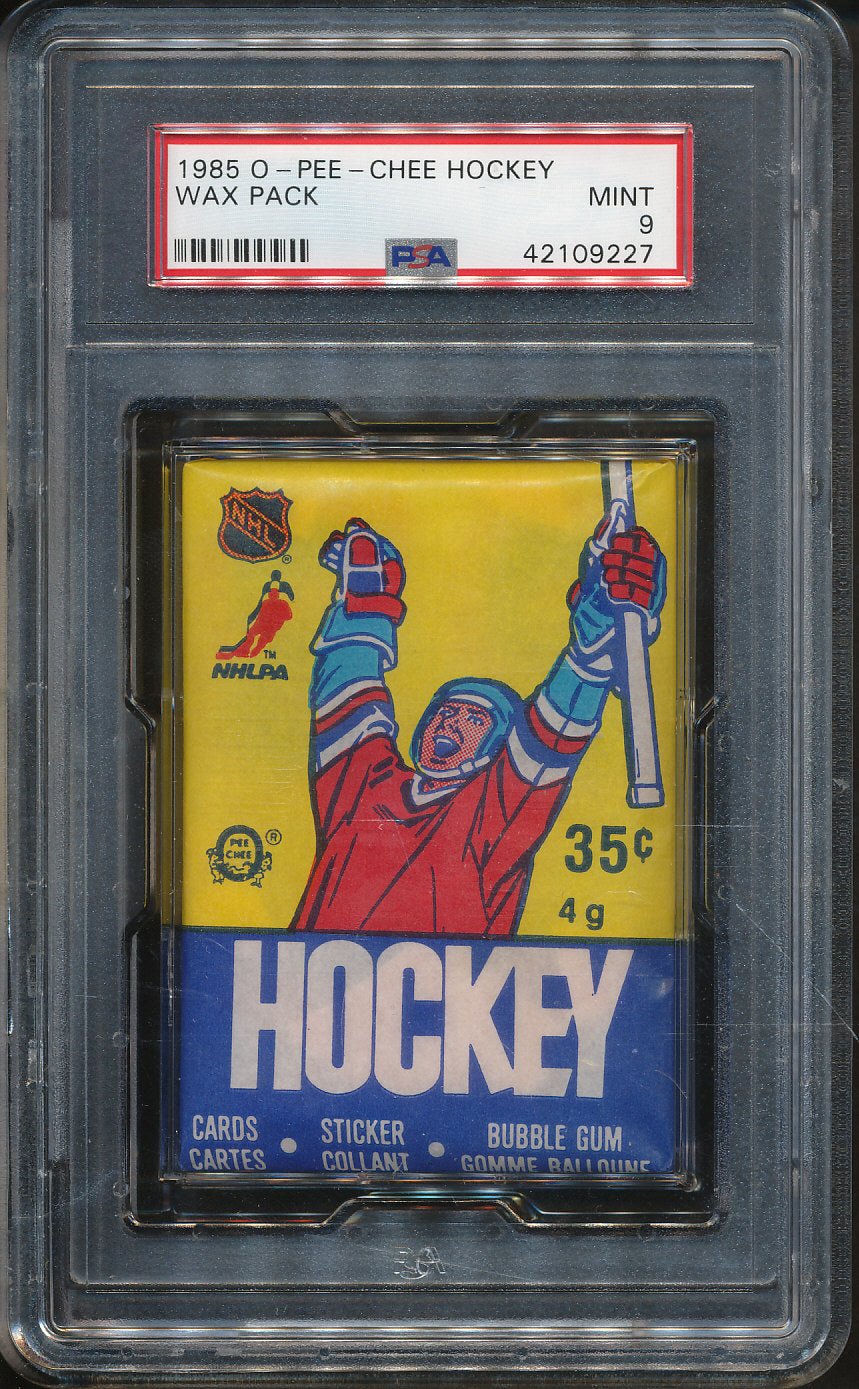 1985/86 OPC O-Pee-Chee Hockey Unopened Wax Pack PSA 9