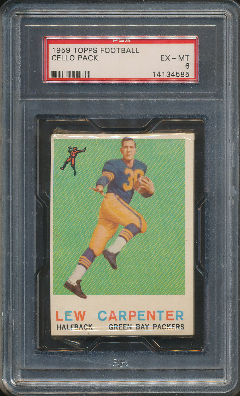 1959 Topps Football Unopened Cello Pack PSA 6
