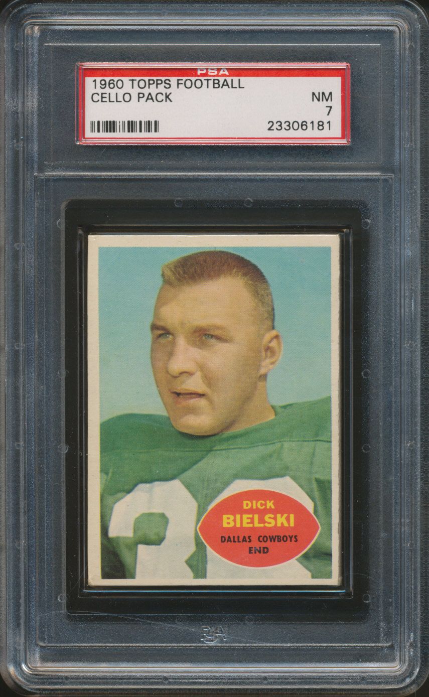 1960 Topps Football Unopened Cello Pack PSA 7