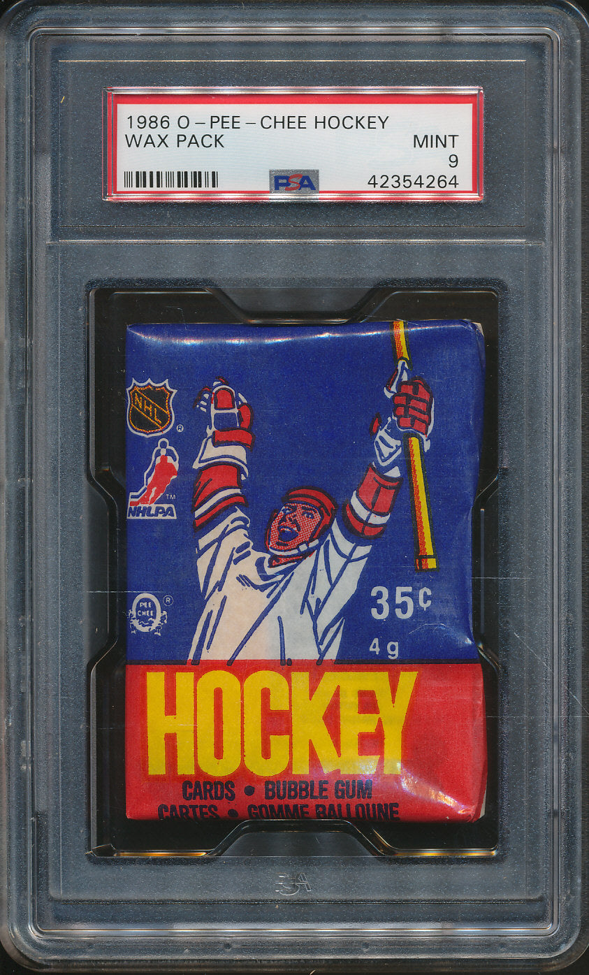 1986/87 OPC O-Pee-Chee Hockey Unopened Wax Pack PSA 9