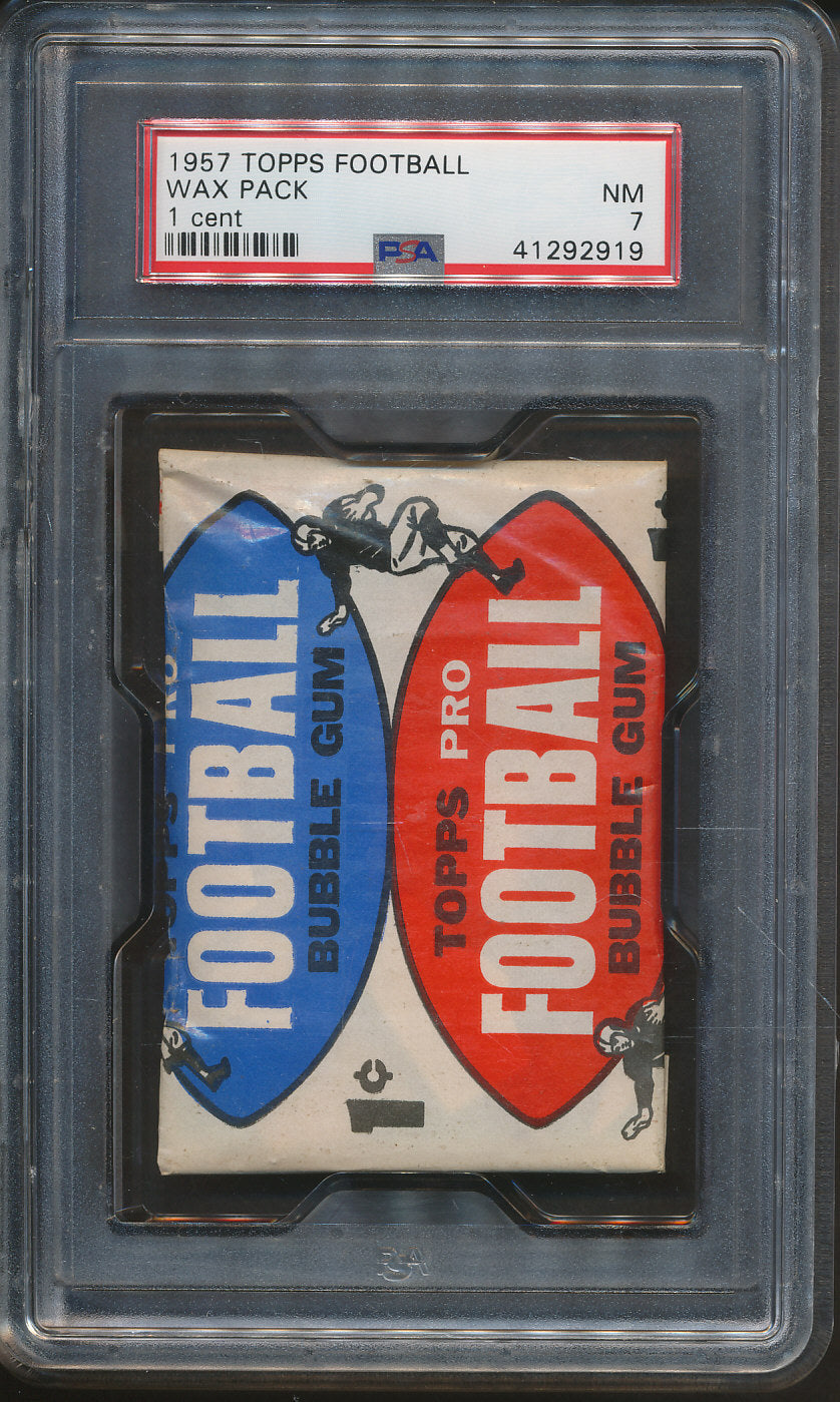 1957 Topps Football Unopened 1 Cent Wax Pack PSA 7