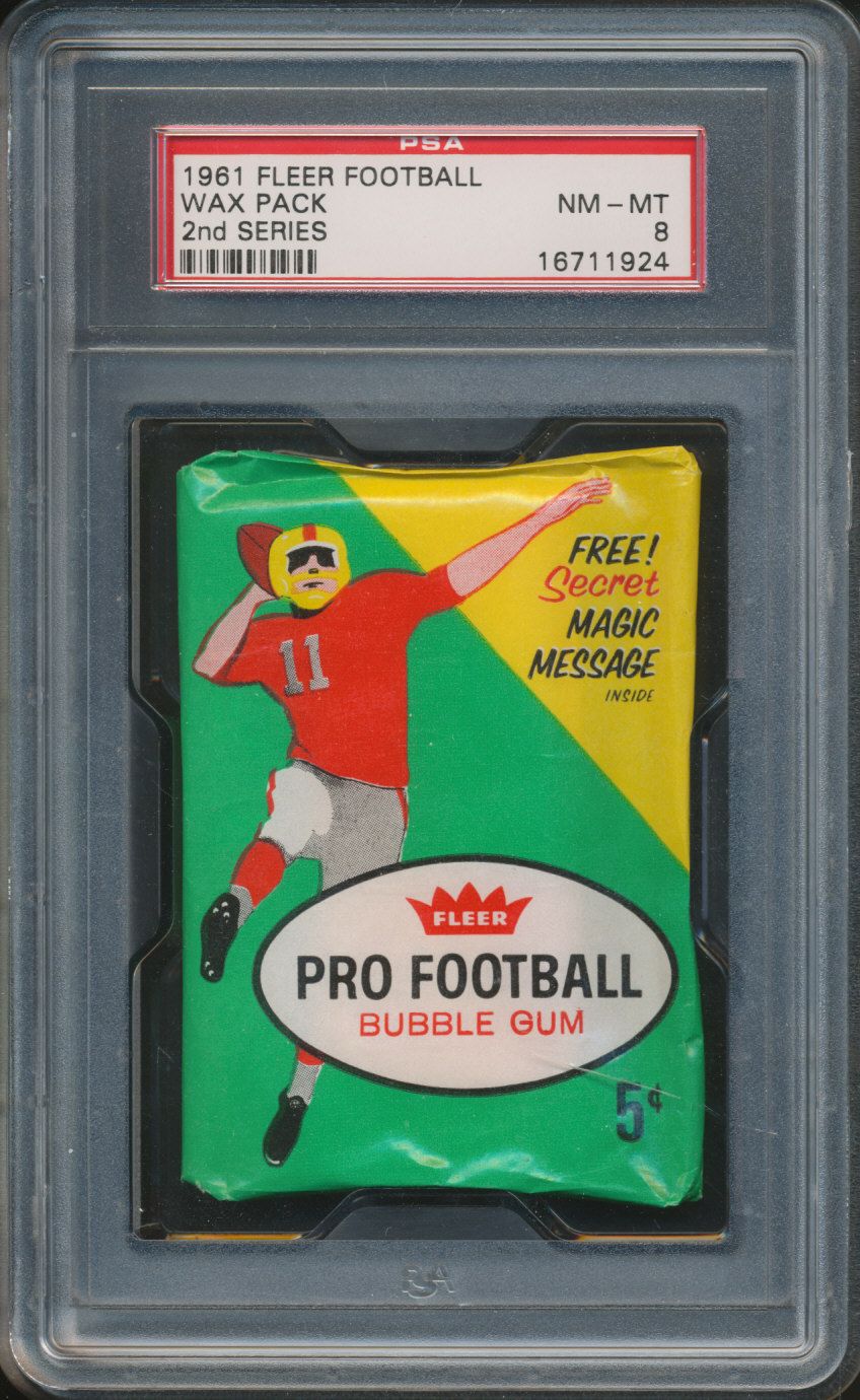 1961 Fleer Football Unopened 2nd Series Wax Pack PSA 9