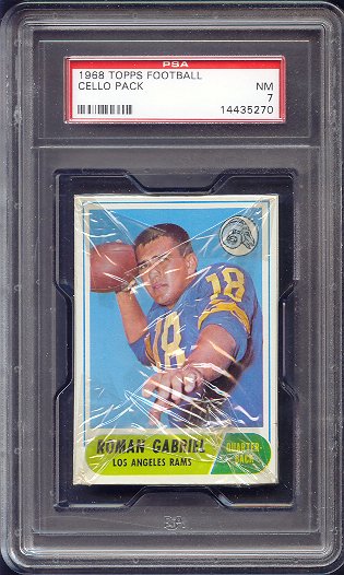 1968 Topps Football Unopened Cello Pack PSA 7