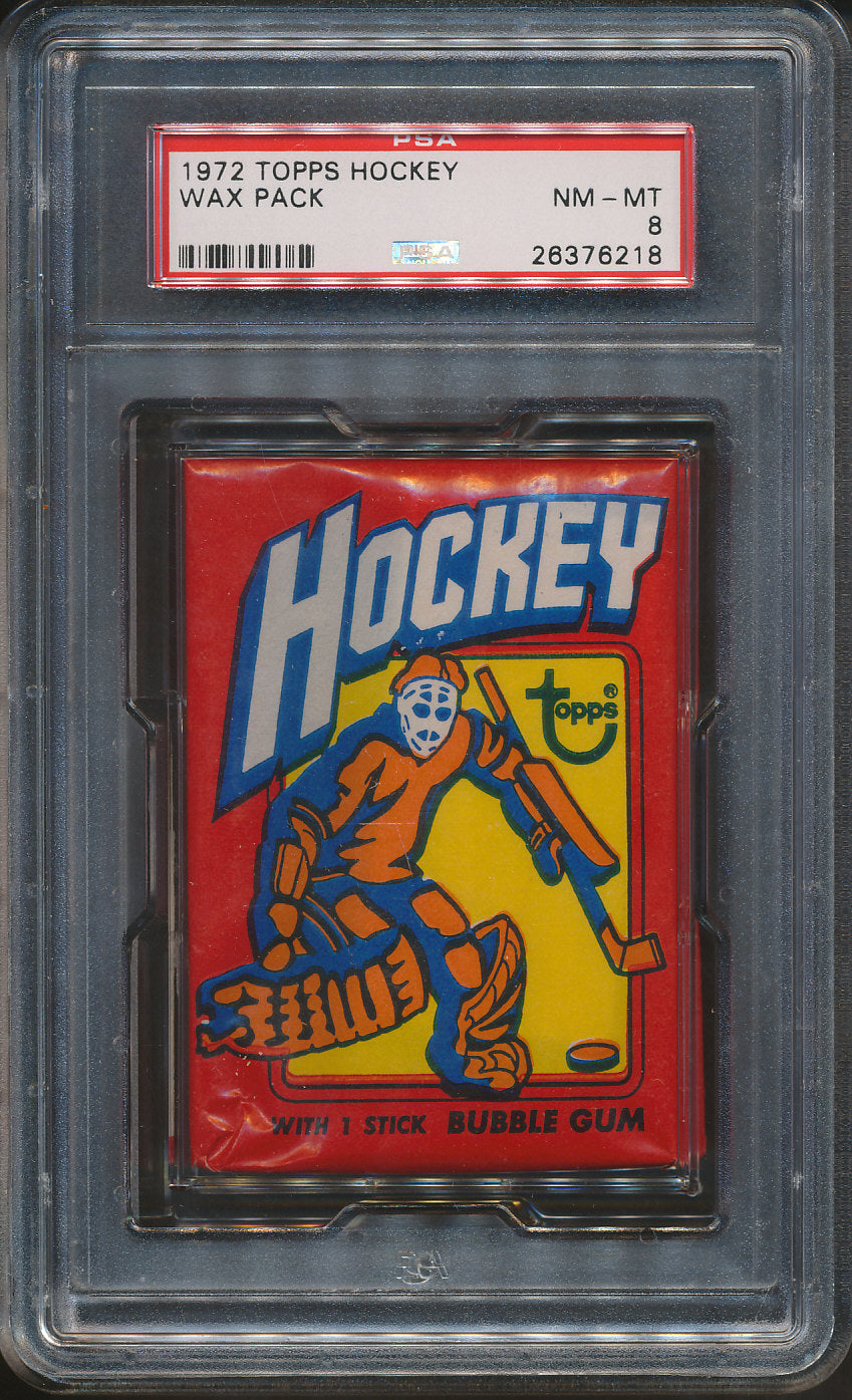 1972 1972/73 Topps Hockey Unopened Wax Pack PSA 8