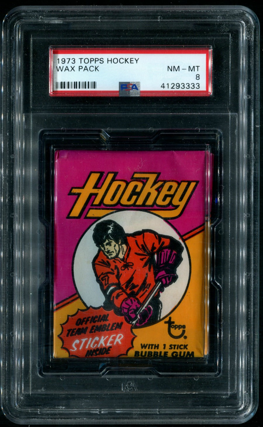 1973/74 Topps Hockey Unopened Wax Pack PSA 8