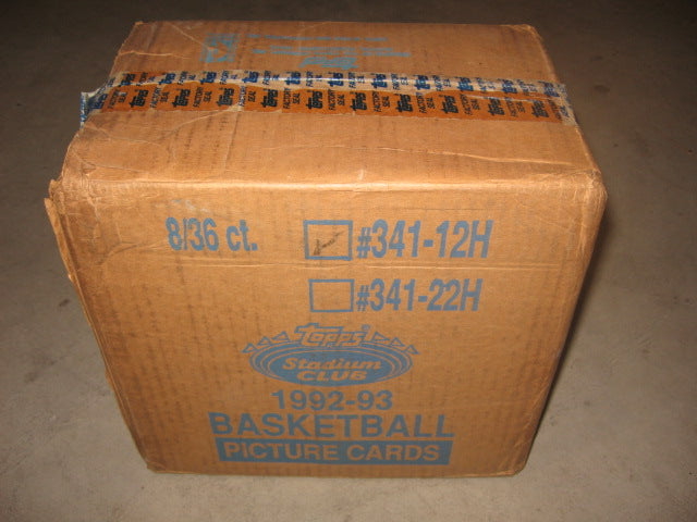 1992/93 Topps Stadium Club Basketball Series 1 Case (Hobby) (8 Box)