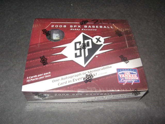 2008 Upper Deck SPX Baseball Box (Hobby) (10/3)