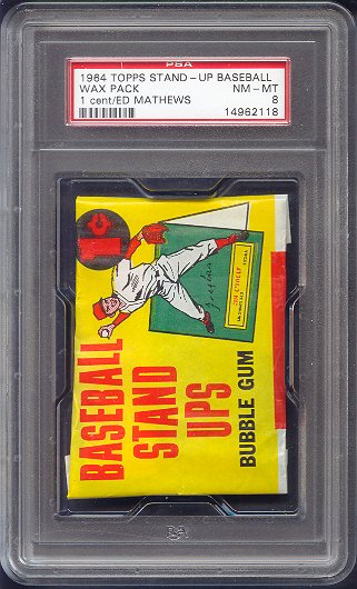 1964 Topps Baseball Stand Up Unopened 1 Cent Wax Pack PSA