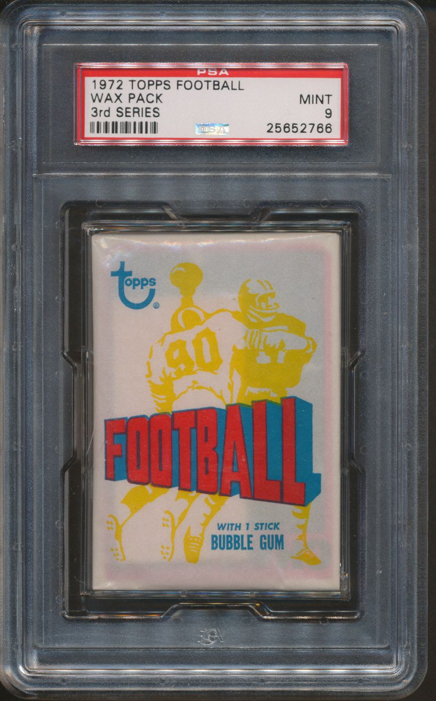 1972 Topps Football Unopened Series 3 Wax Pack PSA 9 Griese AP Back