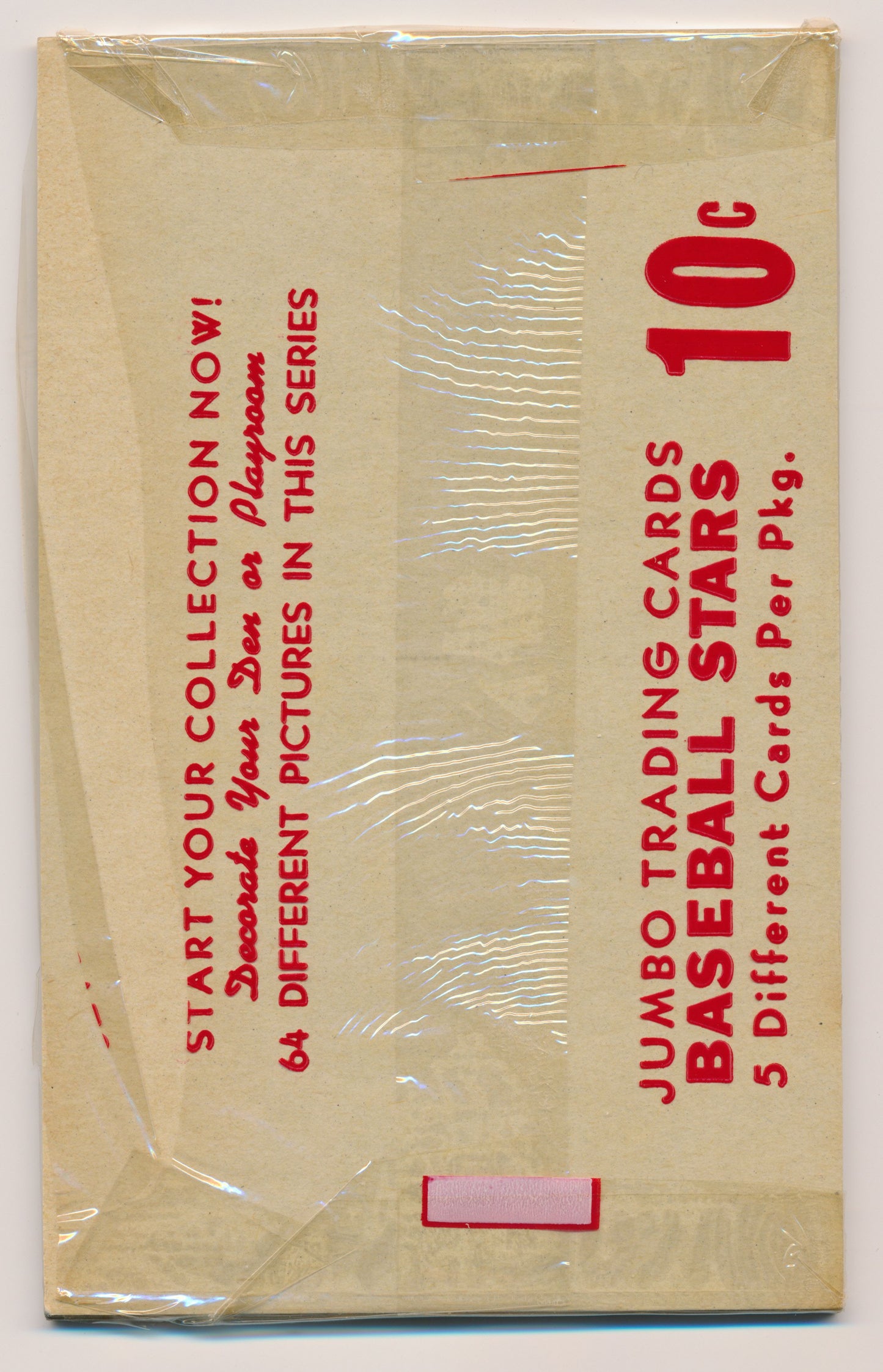 1947-1966 Baseball Exhibits 10 Cent Unopened Cello Pack Mays