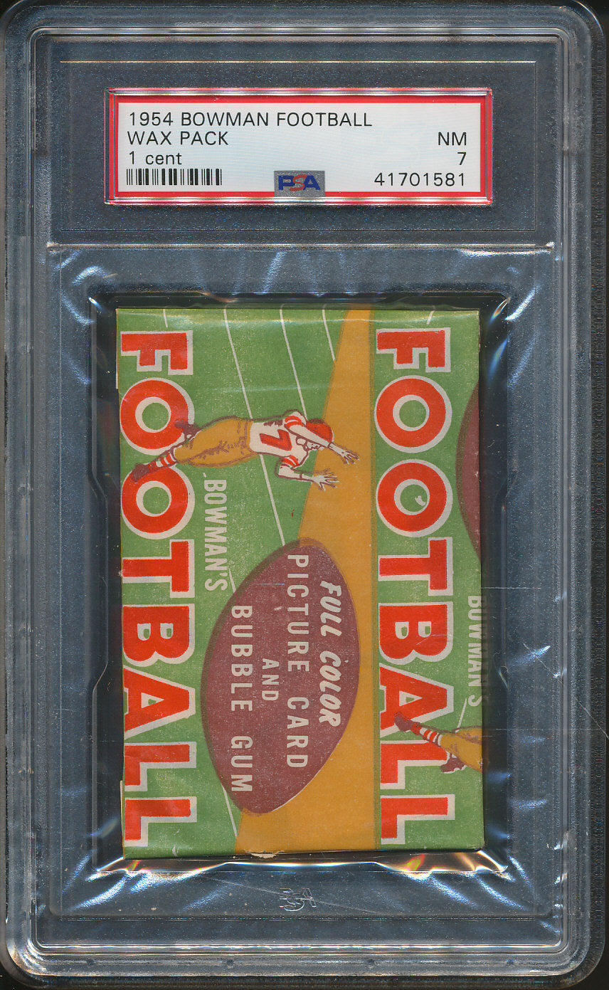 1954 Bowman Football Unopened 1 Cent Wax Pack PSA 7