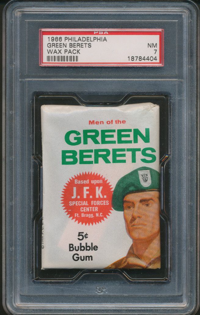 1966 Philadelphia Green Berets Unopened Wax Pack PSA 7