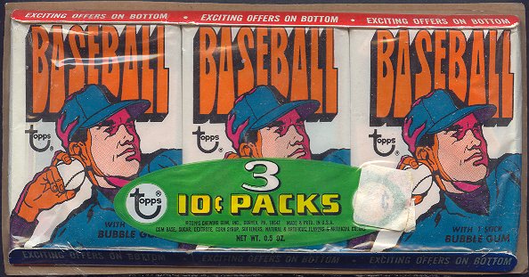 1972 Topps Baseball Unopened Wax Pack Tray