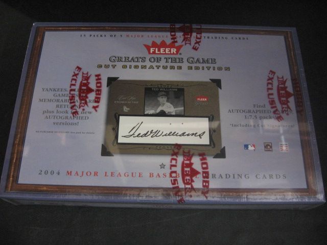 2004 Fleer Greats of the Game Cut Signature Baseball Box (Hobby)