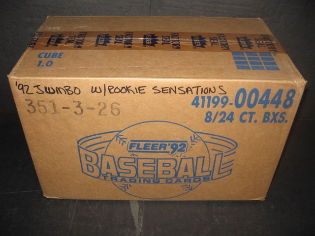 1992 Fleer Baseball Jumbo Case (w/ Rookie Sensations) (8 Box) (00448)