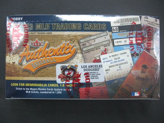 2003 Fleer Authentix Dodgers Baseball Box (Hobby)
